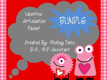 Preview of Valentine Articulation Pack Bundle- SH, CH, TH, R, S, and L