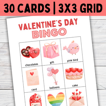 Valentine BINGO Card Preschool Activities | Classroom Party Game