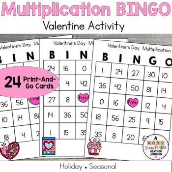 Preview of Valentine BINGO Multiplication