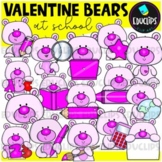 Valentine Bears At School Clip Art Set {Educlips Clipart}