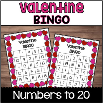 Preview of Valentine's Day BINGO| Numbers 1-20 | FREEBIE