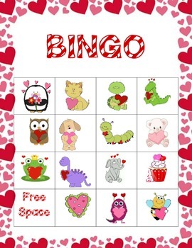 Valentine Bingo by All Things Wonderful | TPT