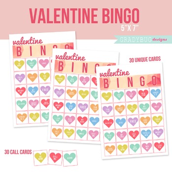 Valentine Bingo by Ashlee Bailey | TPT