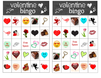 Valentine Bingo - 24 different Valentine cards for a fun bingo time!