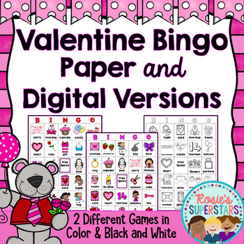 Preview of Valentine Bingo: Printable and Digital Versions