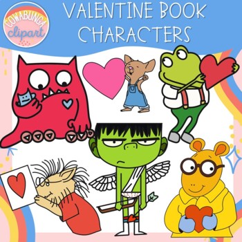 Valentine Book Character Clipart By Cowabunga Clipart Tpt