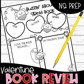 Preview of Valentine Book Review Printable or Digital NO PREP
