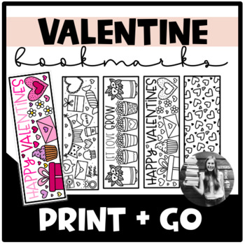 Valentine's Day Coloring Bookmarks by Tracee Orman