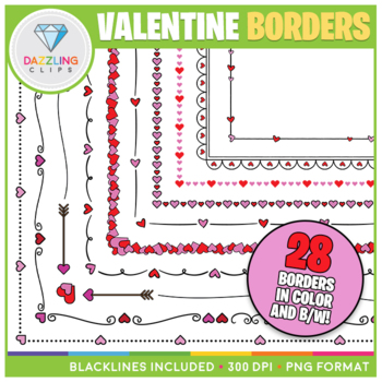 Preview of Valentine's Day Borders Clip Art