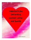 Valentine Box Contest Letter and Awards