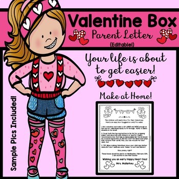 Preview of Valentine Box Editable Letter for Parents