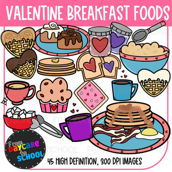 Preview of Valentine Breakfast Food Clipart
