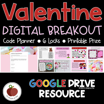 Preview of Valentine Breakout - Valentine's Day Escape Room - Activities - Digital - Fun
