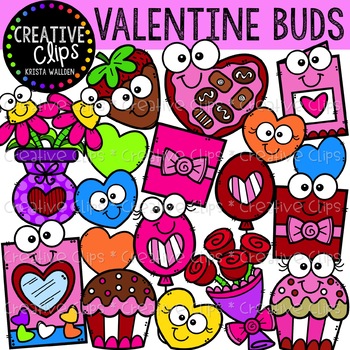 Preview of Valentine Buds: Valentine Clipart {Creative Clips Clipart}