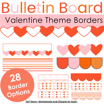 Preview of Valentine Bulletin Board Borders | February Bulletin Board | Classroom Decor