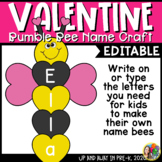 Valentine's Day Craft Bumble Bee Name Practice Activity - 