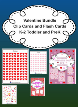 Preview of Valentine's Clip Cards, Flash Cards activity busy work interactive Montessori