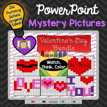Preview of Valentine Bundle Watch, Think, Color Games