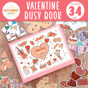 Preview of Toddler Busy Book | Valentine's Day Busy Binder for Preschool | Interactive Book