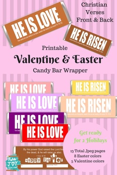 Preview of Valentine Candy Bar Wrapper, Bible Verse, Easter Candy Bar Wrapper, Gift
