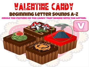 Preview of Valentine Candy Beginning Letter Sounds