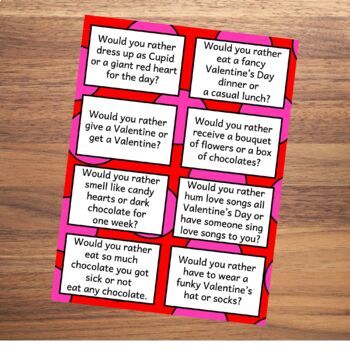 Valentine Candy Dice Game and Would You Rather Questions | TpT