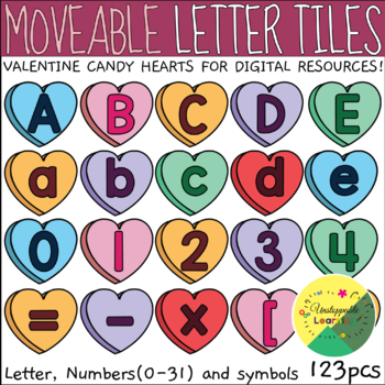 Preview of Valentine Candy Heart Moveable Letter Tiles