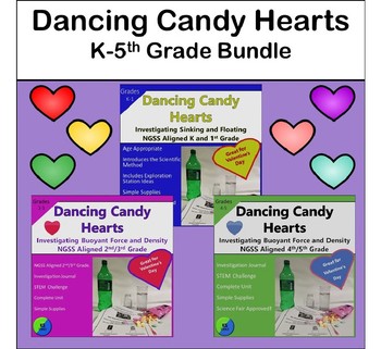 Preview of Valentine Candy Heart Science And STEM | K-5th Bundle On Sinking And Floating