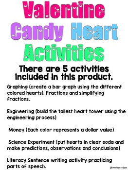 Preview of Valentine Candy Heart activities