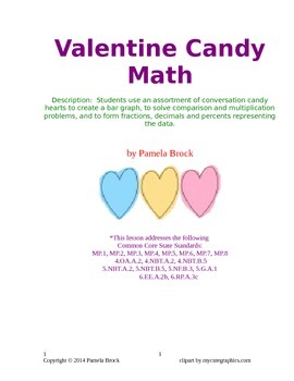 Preview of Valentine Candy Math Graphing and Computation