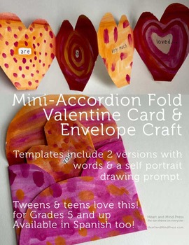 Preview of Valentines Day Craft - ENGLISH - Accordion Card & Envelope Templates