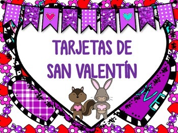 Preview of Valentine Cards in English and Spanish