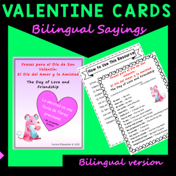 Preview of Valentine Cards in Spanish and English