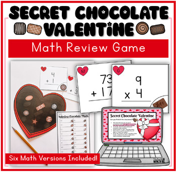 Preview of Valentine Chocolate Math Game Addition, Subtraction, Multiplication, Division