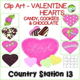 Valentine Clip Art: Colored Candy, Chocolate, Cookie, or B