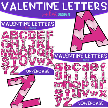 Preview of Alphabet Letters Clip Art- Valentine Letters {jen hart Clip Art)
