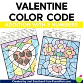 Valentine Color By Code - 3-Digit Addition