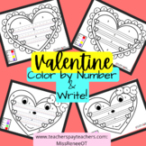 Valentine Color By Number & Write