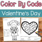 Valentine's Day Color By The Code for Sight Words and Math Skills