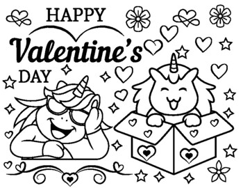 Preview of Valentine Coloring Book - 34 Valentine Pages to Color Printable Colouring Book