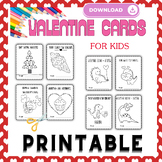 Valentine Coloring Cards Printable DIY Activity for Classroom