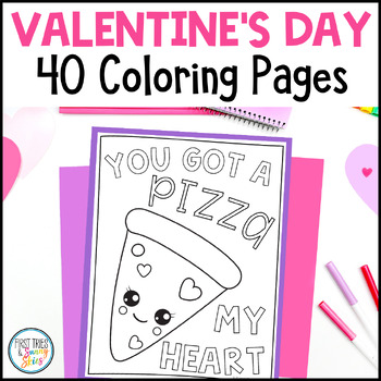 Preview of Valentine Coloring Pages - 40 Printable Coloring Sheets - Valentine's Day