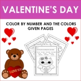 Valentine's Day Color by Number and the Color Given