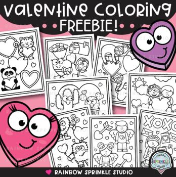 Preview of Valentine Coloring Pages FREEBIE!