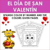 Spanish Valentine's Day Color by Number and the Color Give