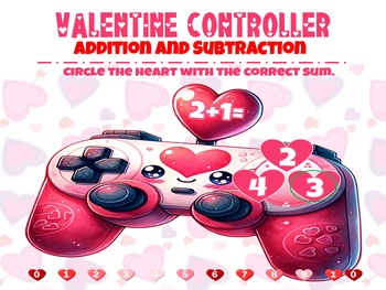 Preview of Valentine Controller Addition and Subtraction