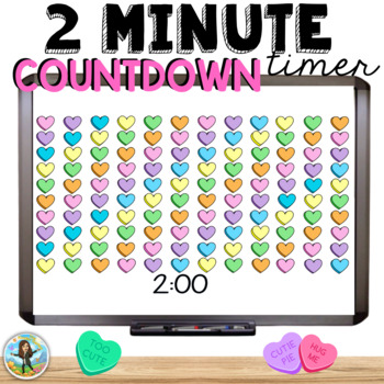 Preview of Valentine Conversation Heart 2 Minute Countdown Visual Timer