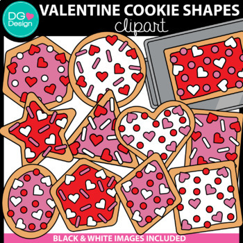 Preview of Valentine Cookie 2D Shapes Clipart | Valentine's Day Clip Art | Valentine Cookie