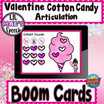 Preview of Valentine Cotton Candy Articulation Activity (Multiple Speech Sounds)