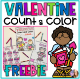 Valentine Count and Color - Preschool FREEBIE